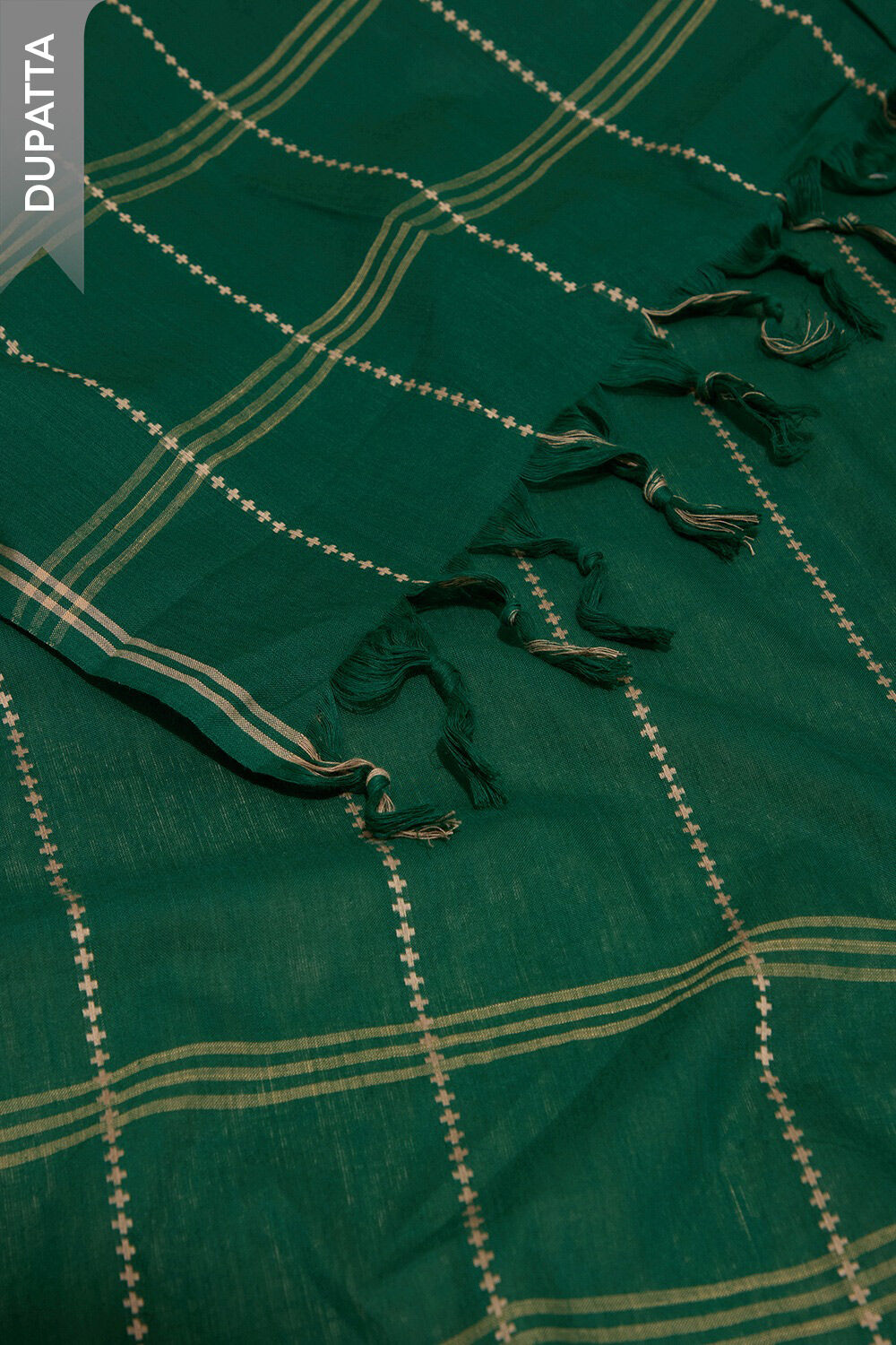 Dark Green Pure Cotton Woven Unstitched Suit Set image number null