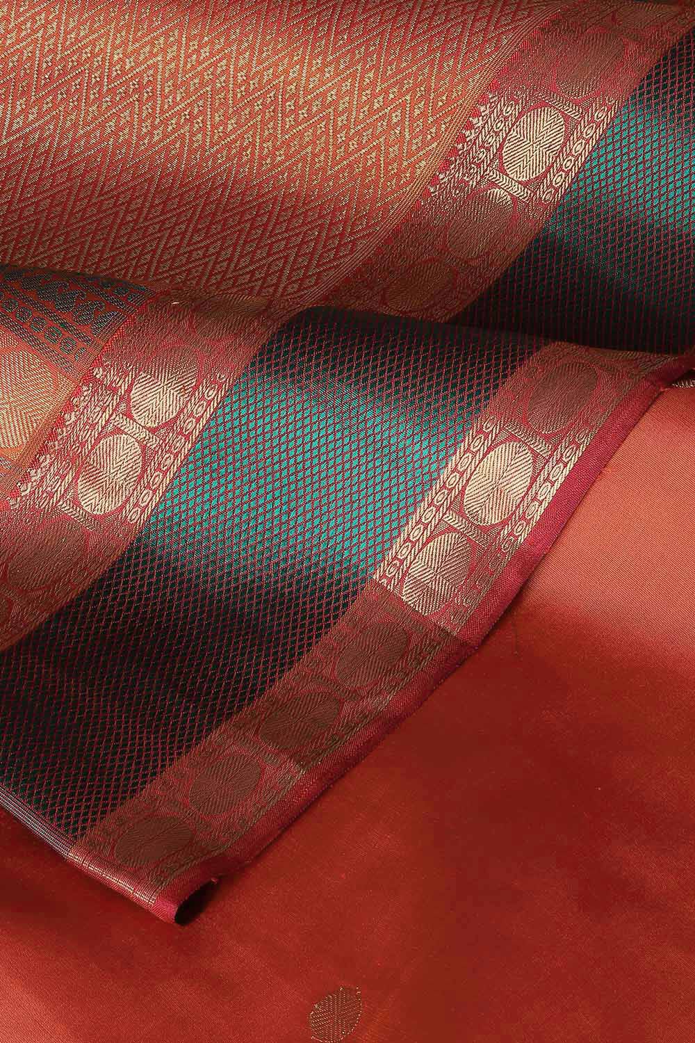Orange Pure Silk Kanjivaram Saree image number null