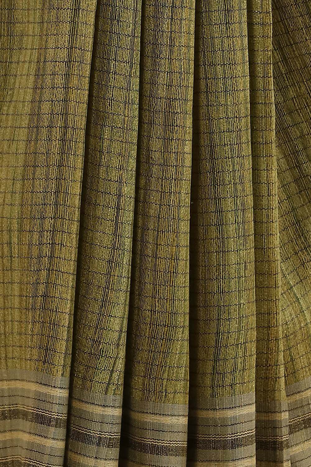 Green Pure Tussar Bhagalpuri Saree image number null