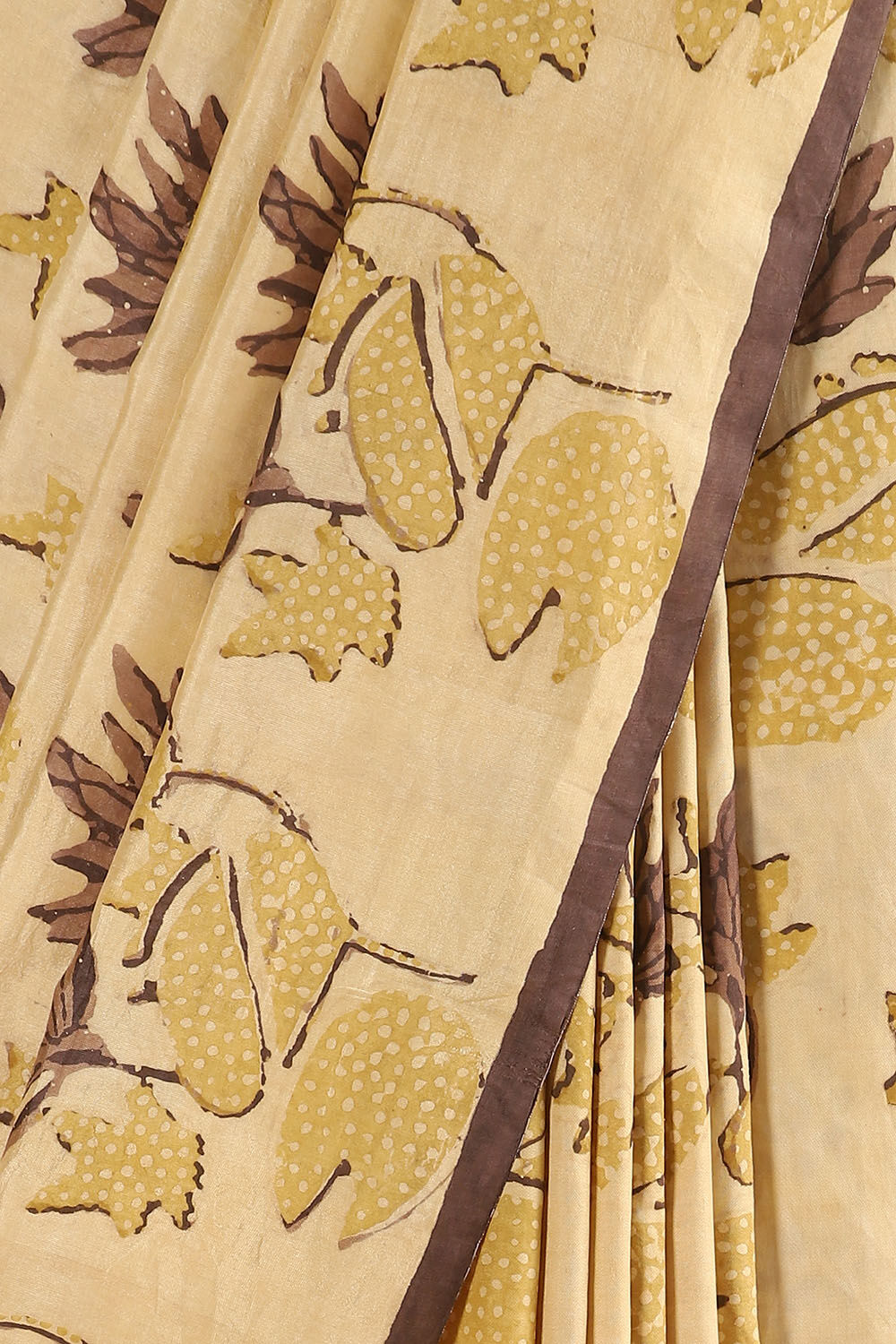 Brown Pure Silk Ajrakh Printed Saree image number null