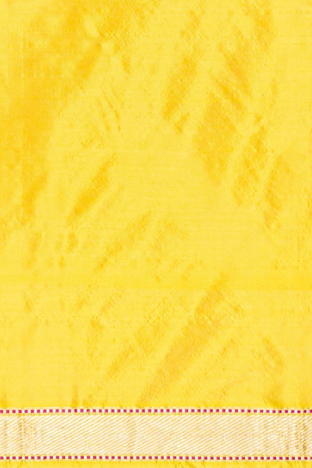 Yellow Pure Silk Banarasi Saree image number null
