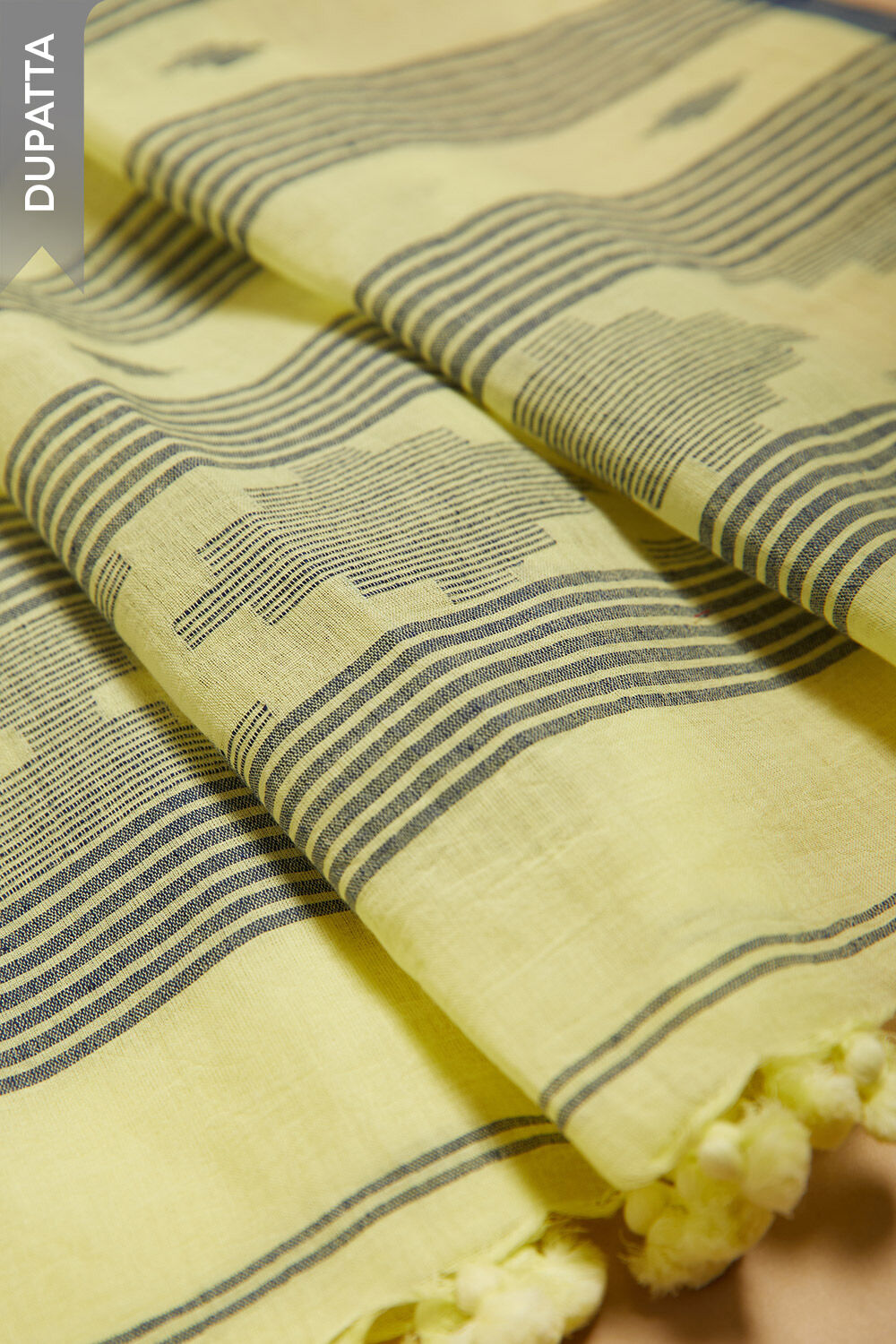 Off White Woven Pure Cotton Unstitched Suit Set image number null