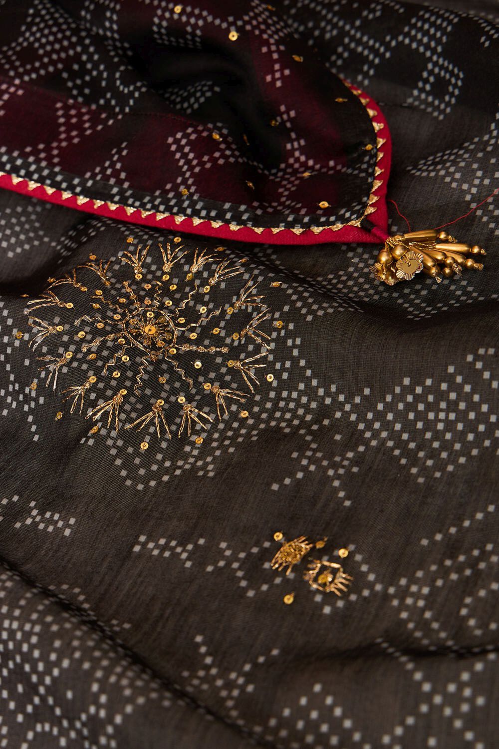 Black Printed Embroidered Pure Silk Cotton Saree image number null