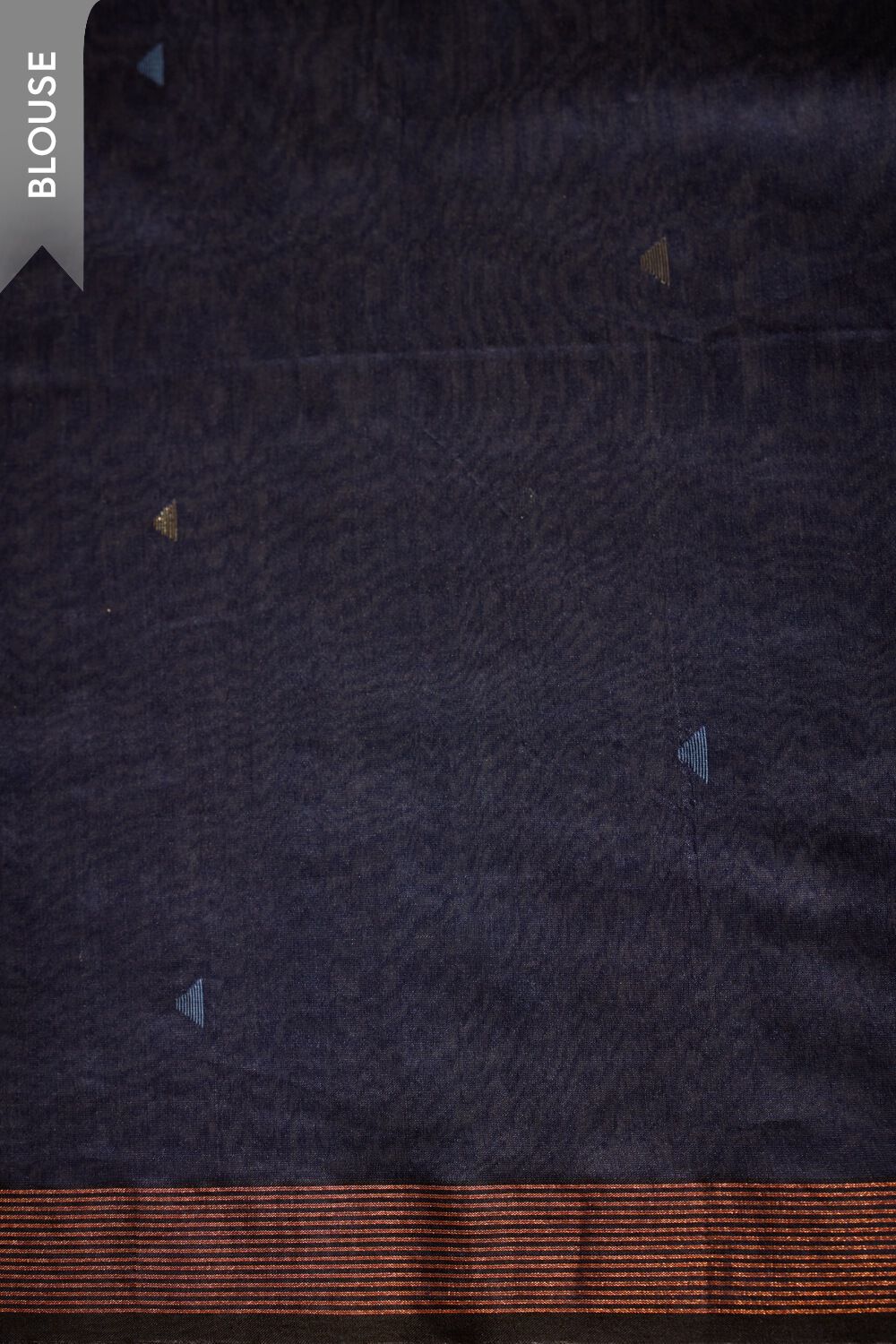 Dark Blue Bengal Pure Silk Cotton Jamdani Saree image number null