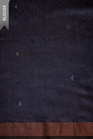 Dark Blue Bengal Pure Silk Cotton Jamdani Saree thumbnail image number null