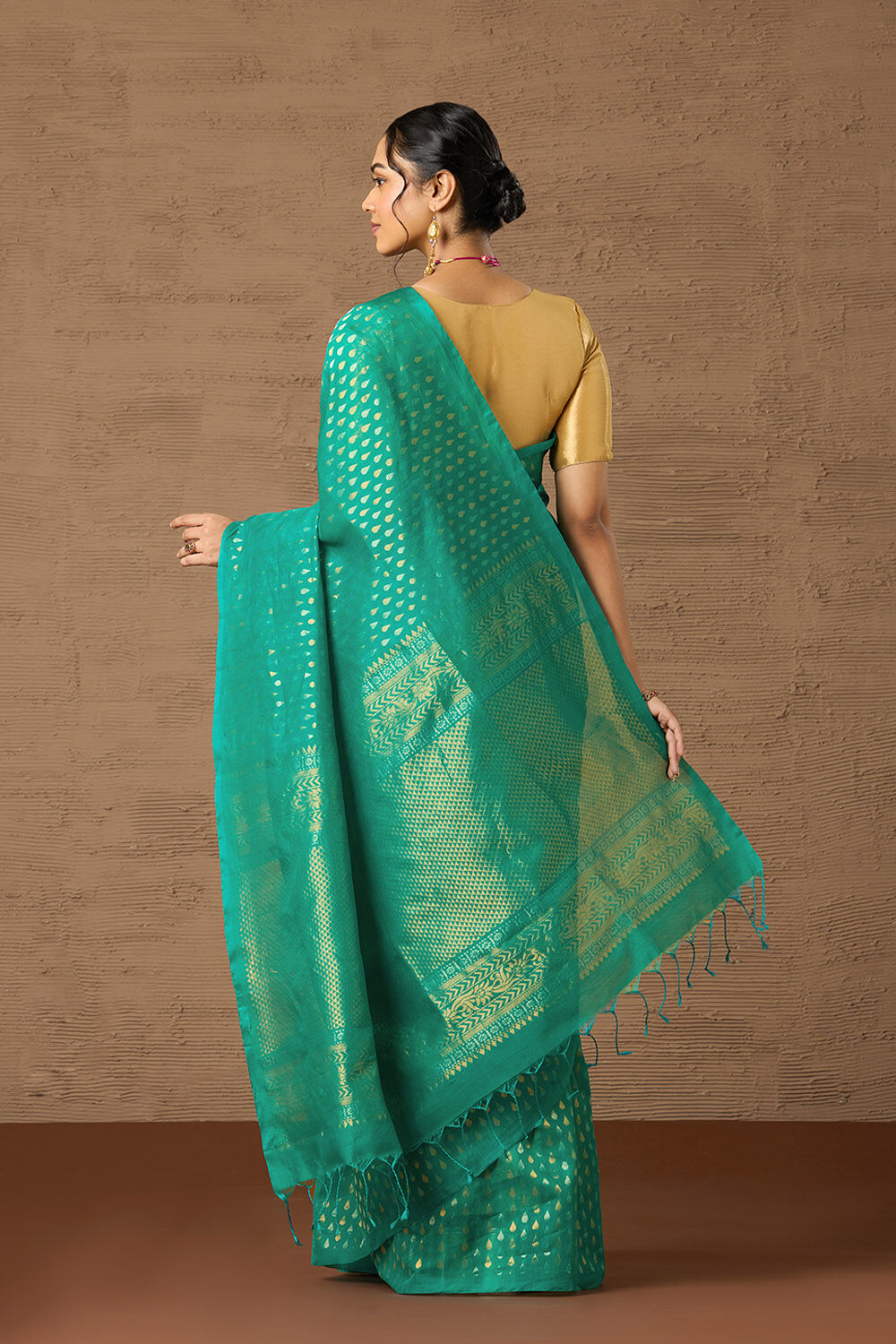Blue Woven Pure Soft Silk Cotton Saree image number null