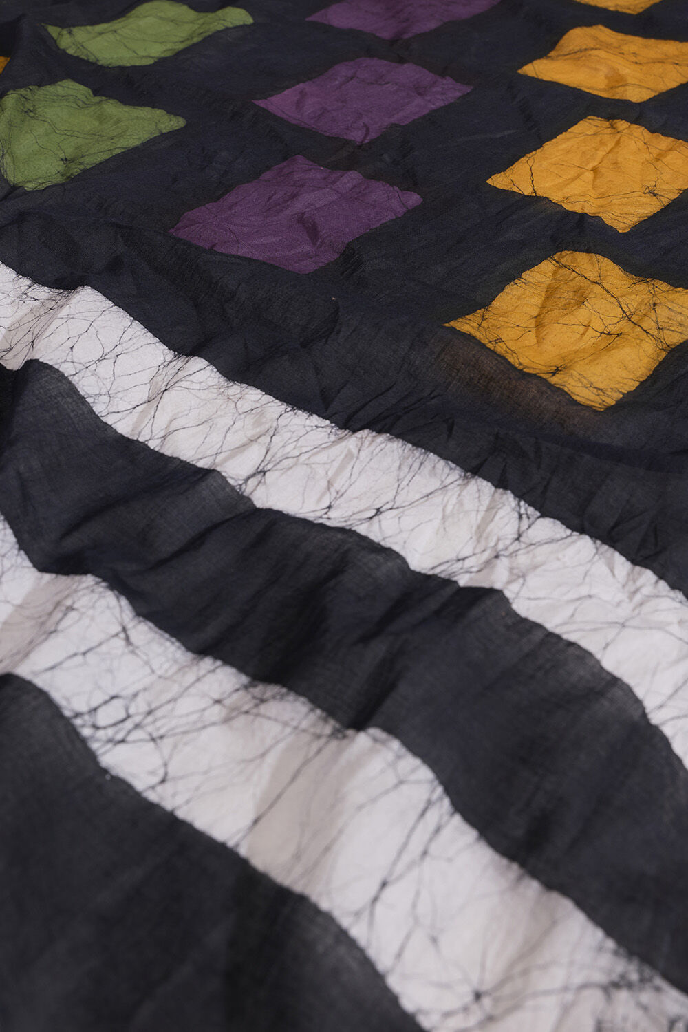 Black Ujjain Pure Cotton Batik Saree image number null