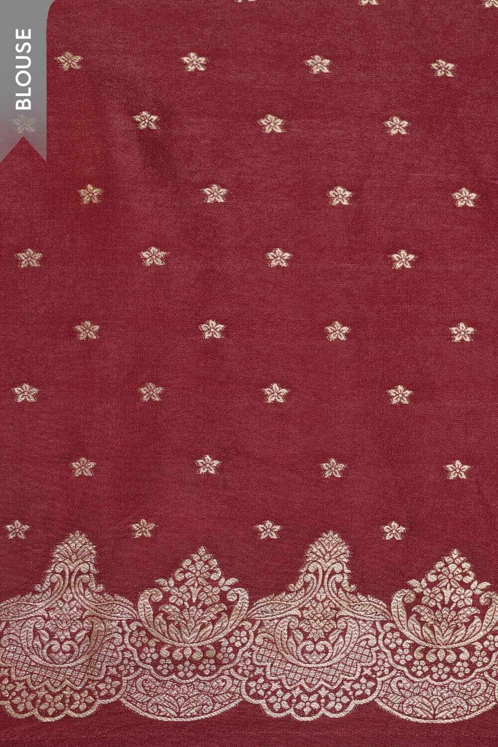 Dark Red Woven Pure Viscose Saree image number null