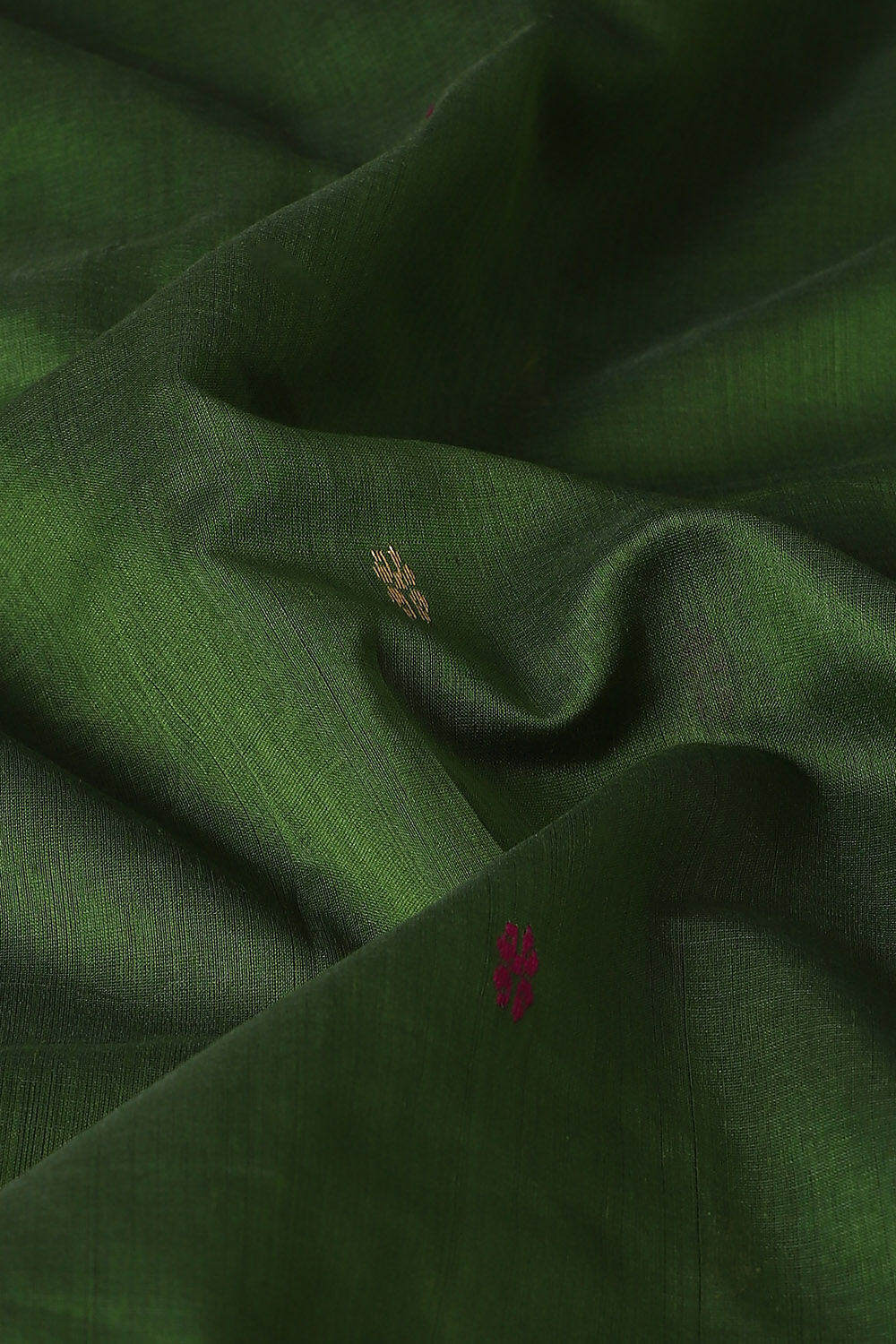 Dark Green Pure Silk Cotton Maheswari Saree image number null