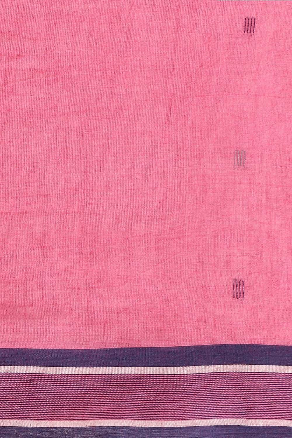 Pink Pure Khadi Cotton Jamdani Saree image number null