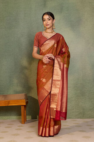 Brown Woven Apsara Silk Viscose Saree thumbnail image number null