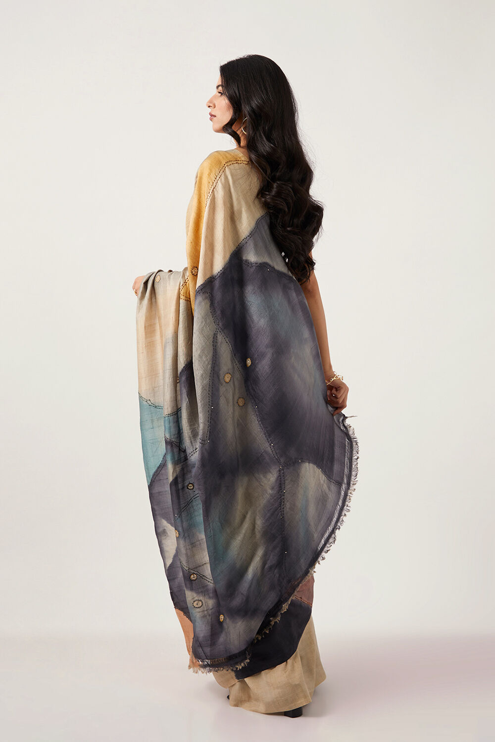 Blissful Brush - Handpainted Mal Silk Saree