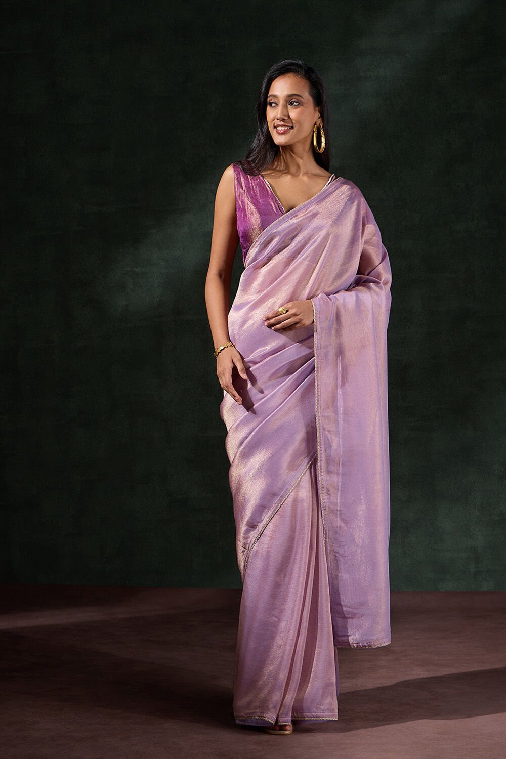 Purple Woven Tissue Saree image number null