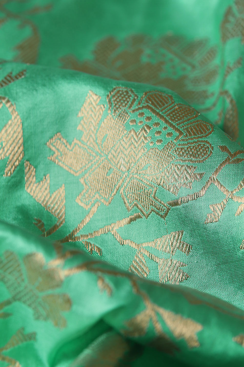 Light Green Pure Silk Banarasi Saree image number null