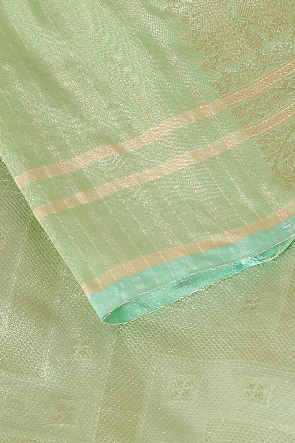 Light Green Pure Silk Banarasi Brocade Saree image number null