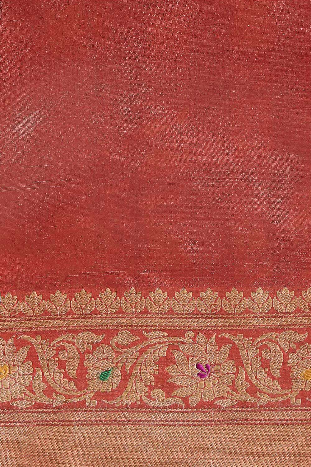 Red Pure Tissue Silk Banarasi Saree image number null