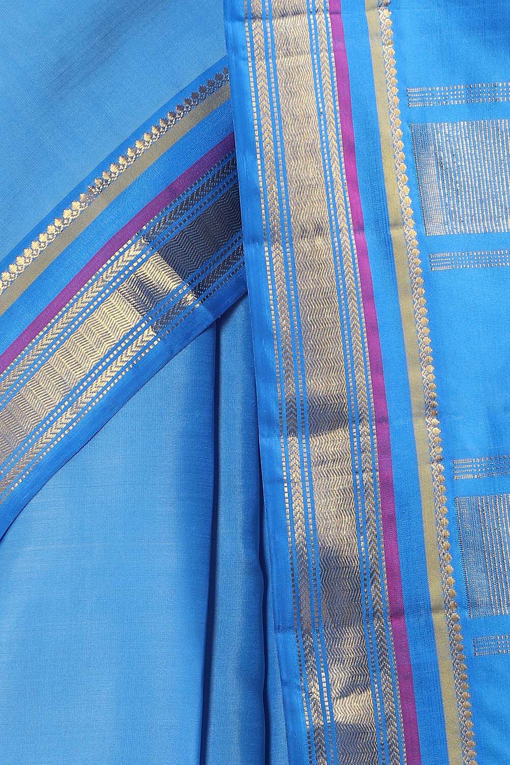 Blue Pure Silk Kanjivaram Saree image number null