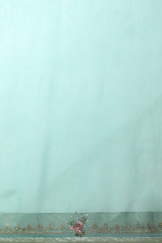 Turquoise Contemporary Viscose Embroidery Saree thumbnail image number null