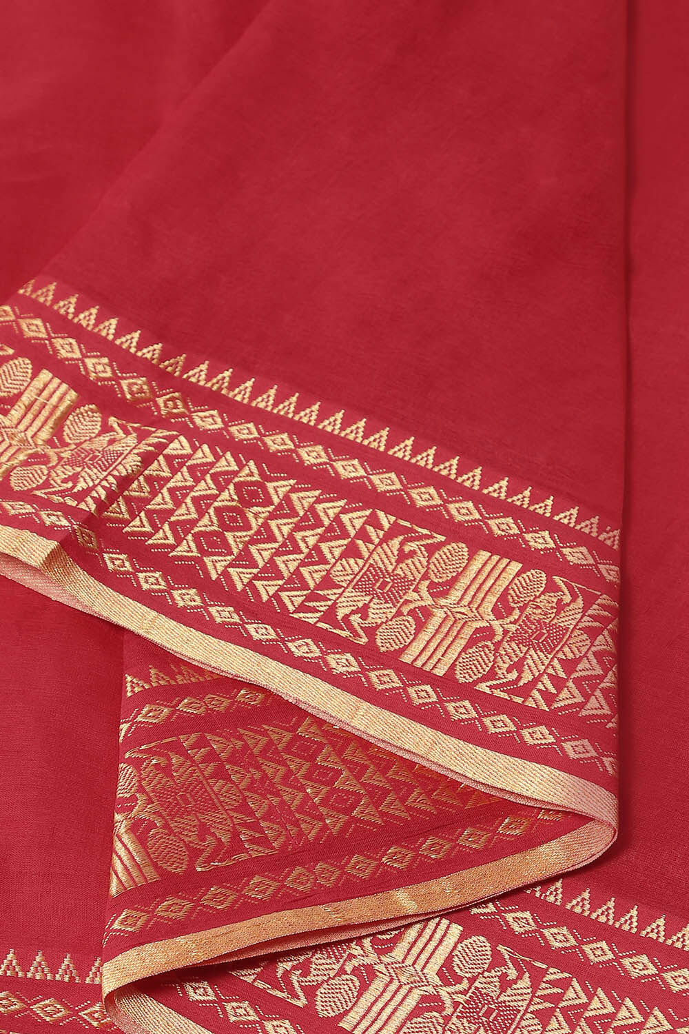 Red Pure Cotton Bengal Saree image number null