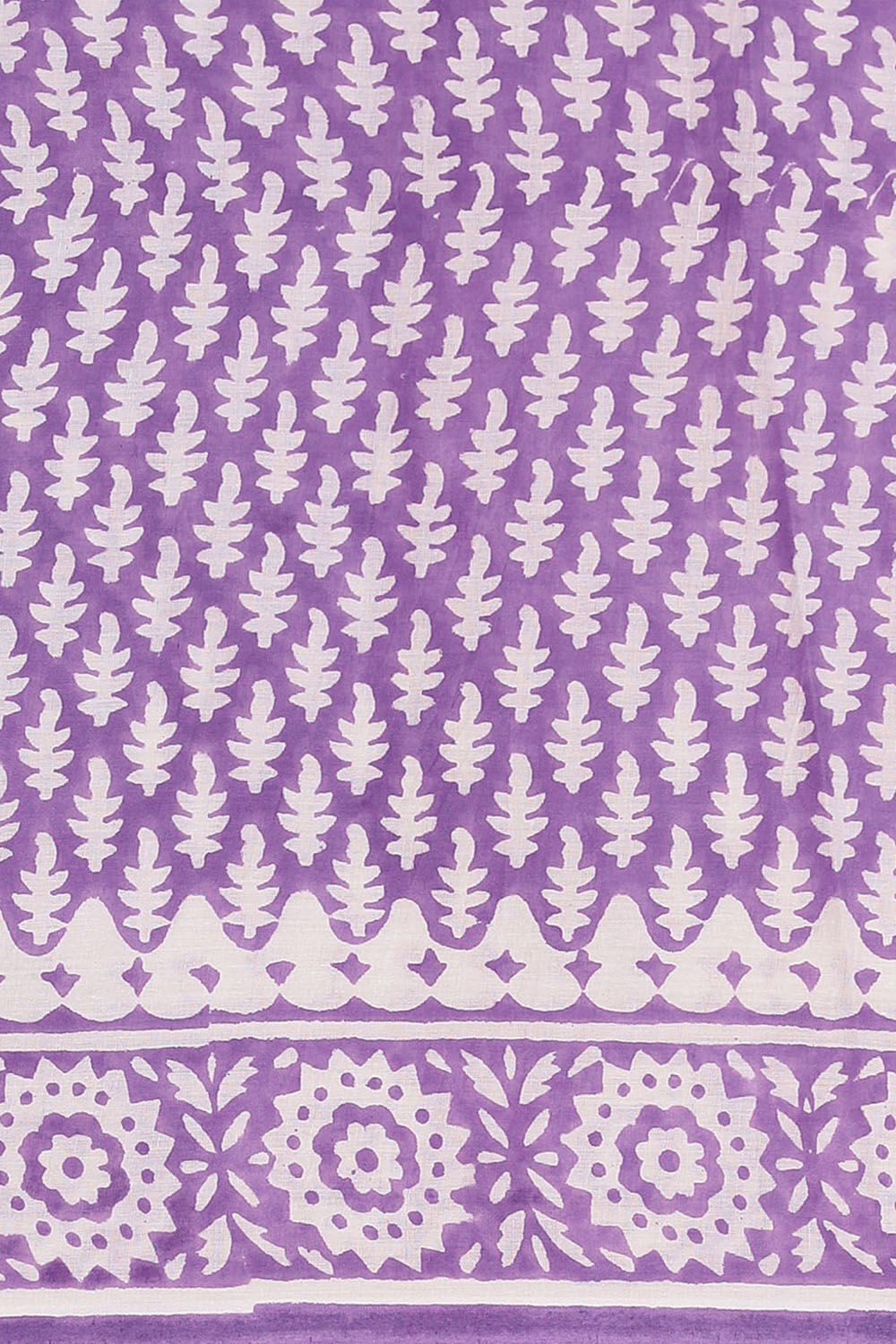 Purple Pure Cotton Sanganeri Printed Saree image number null