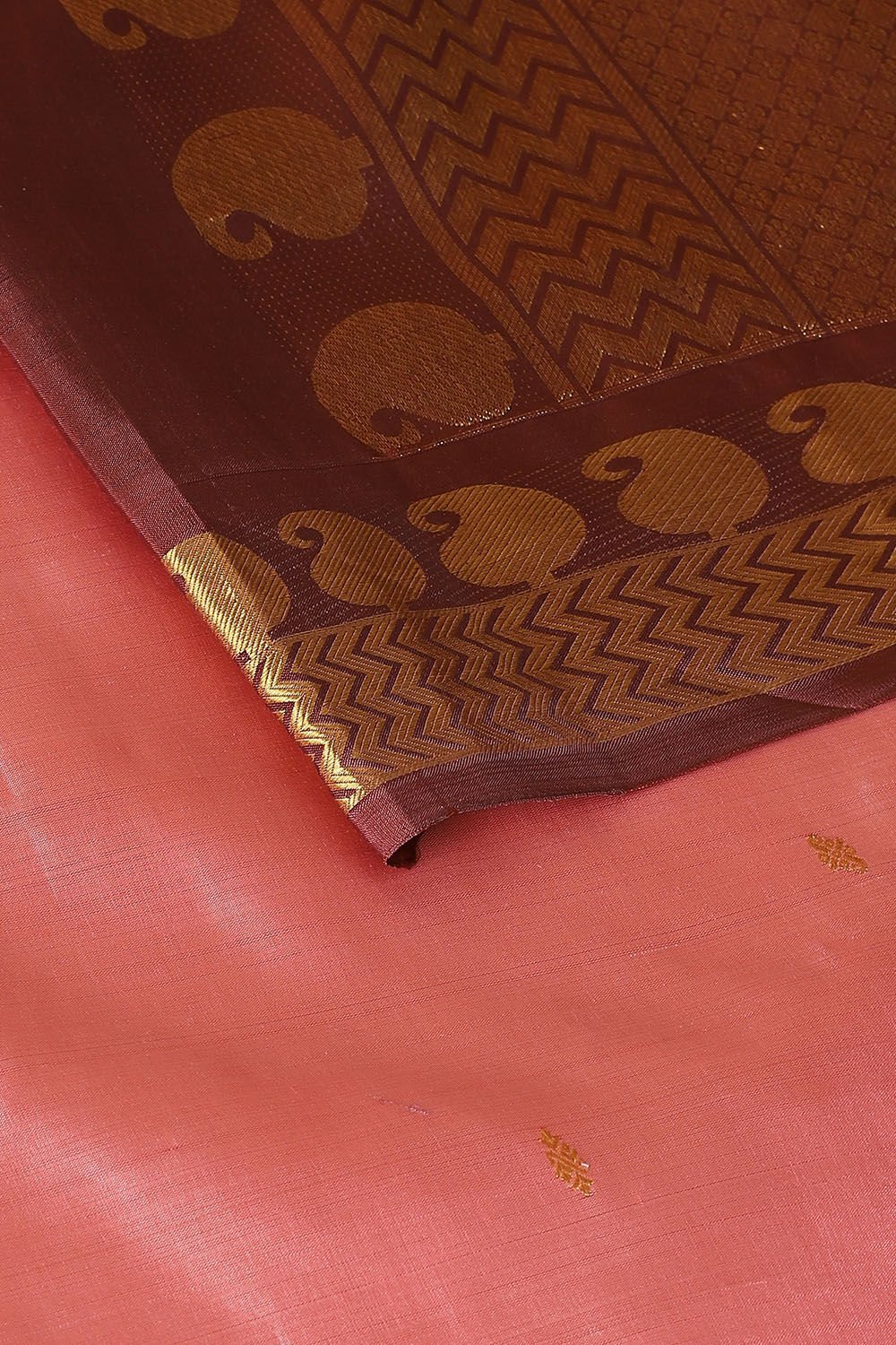Light Orange Pure Silk Kanjivaram Saree image number null