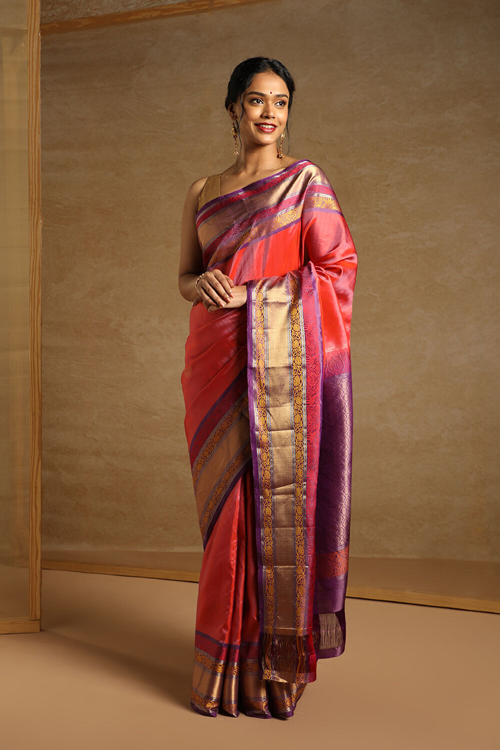 Pink South Pure Silk Woven Saree image number null