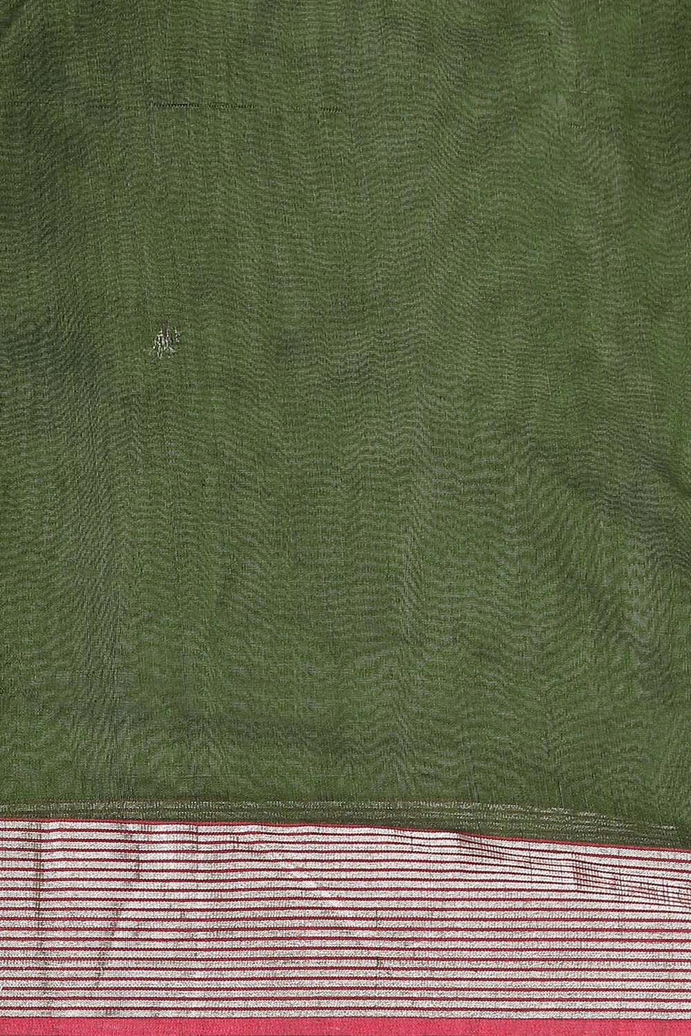 Dark Green Pure Silk Cotton Chanderi Saree image number null