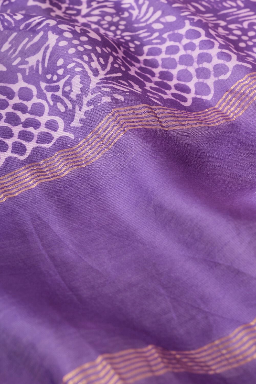 Violet Ujjain Pure Silk Cotton Batik Saree image number null
