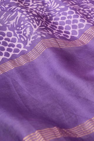 Violet Ujjain Pure Silk Cotton Batik Saree thumbnail image number null