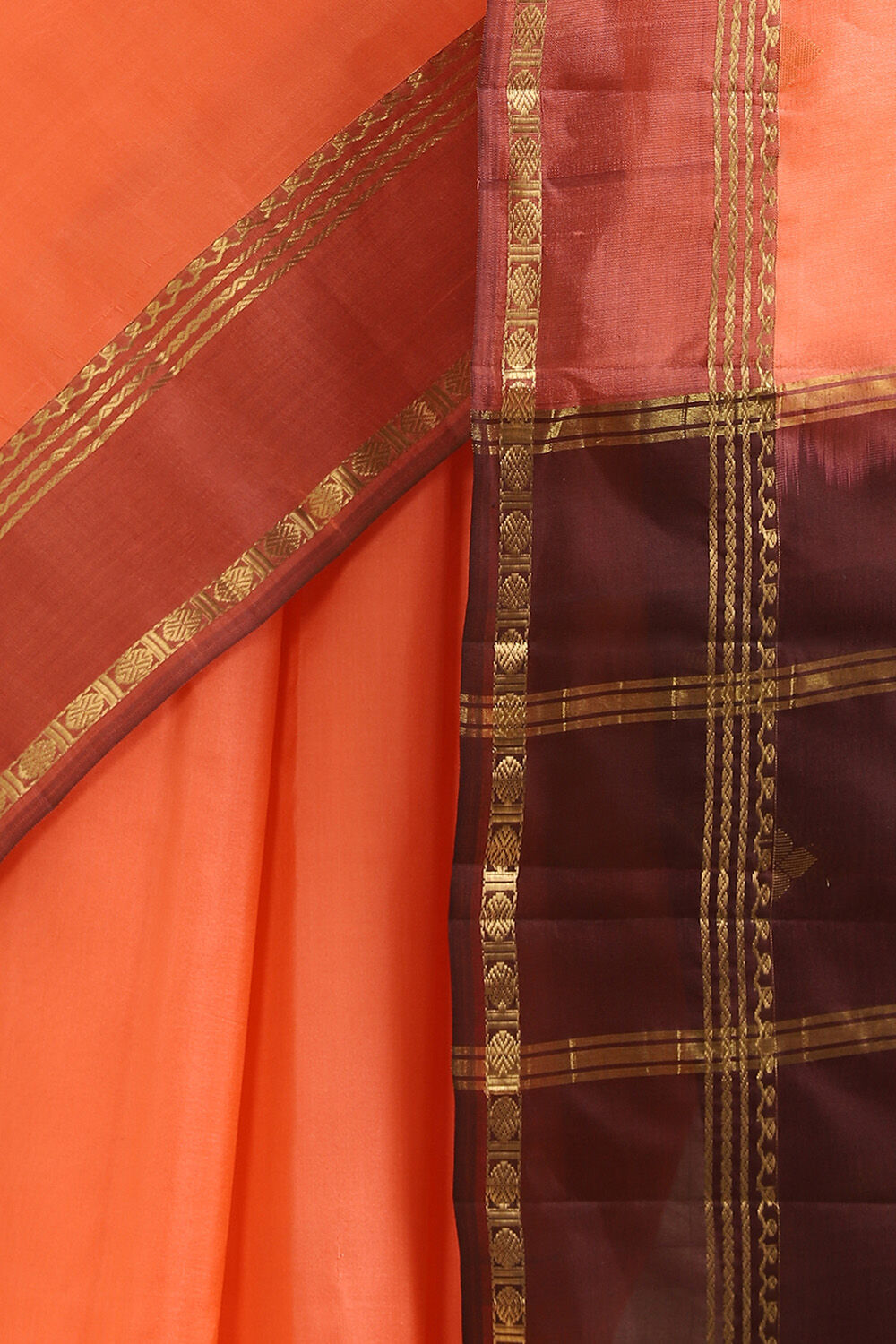 Light Orange Pure Silk South Saree image number null