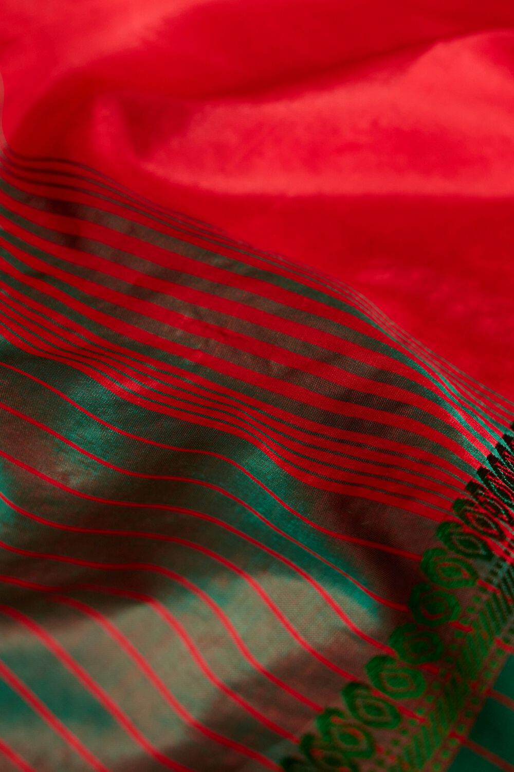 Red Pure Silk Bishnupur Woven Saree image number null
