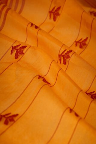 Light Orange Woven Pure Silk Cotton Chanderi Saree thumbnail image number null