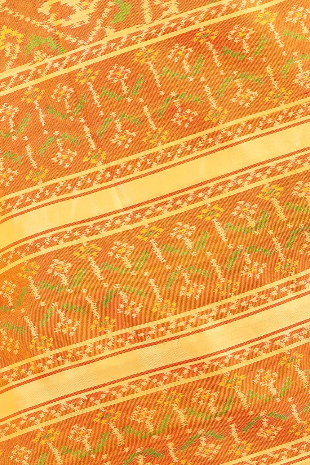 Yellow Pure Silk Rajkot Patola Ikat Saree image number null
