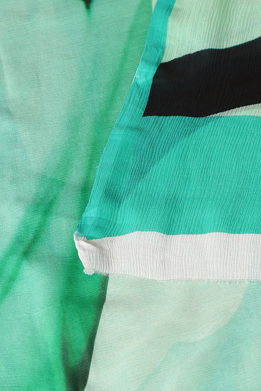 Light Green Pure Chiffon Digital Printed Saree image number null