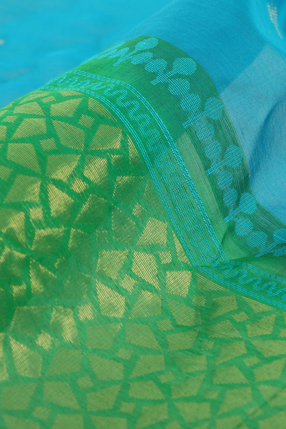 Dark Blue Pure Silk Cotton Woven South Saree image number null