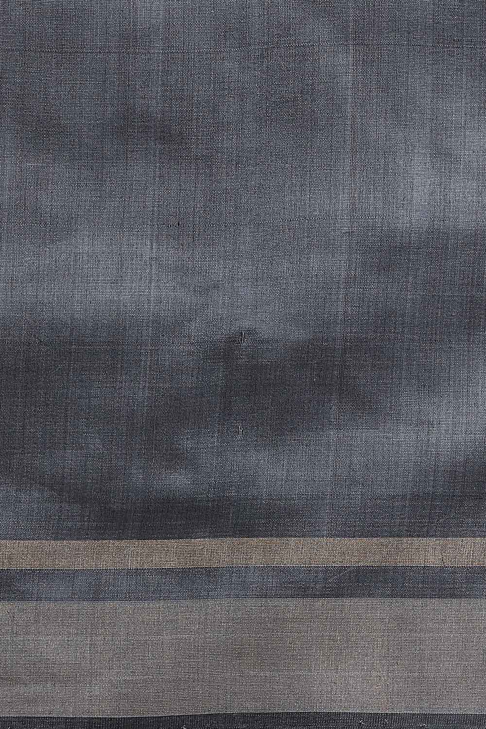 Dark Blue Pure Tussar Silk Bhagalpuri Saree image number null