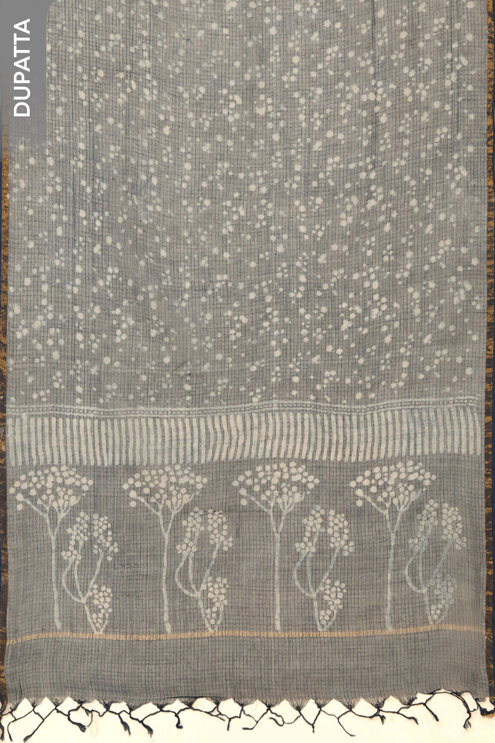 Blue Pure Cotton Dabu Block Printed Unstitched Suit Set image number null