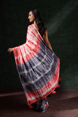 Multicolored Murshidabad Silk Tie and Dye Shibori Saree thumbnail image number null