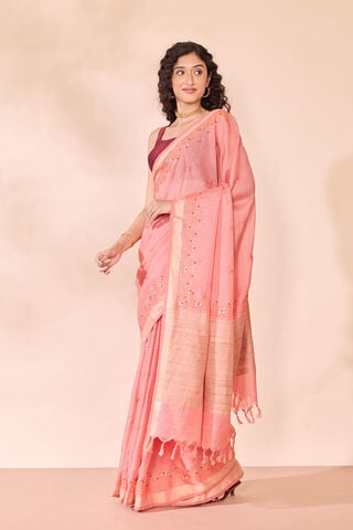 Light Orange Silk Viscose Embroidered Saree thumbnail image number null