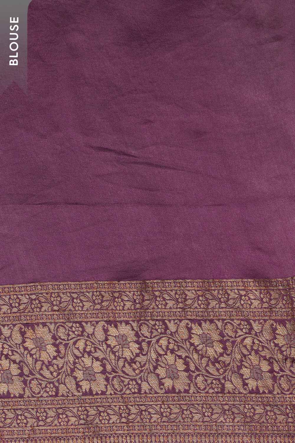 Violet Woven Pure Silk Crepe Saree image number null