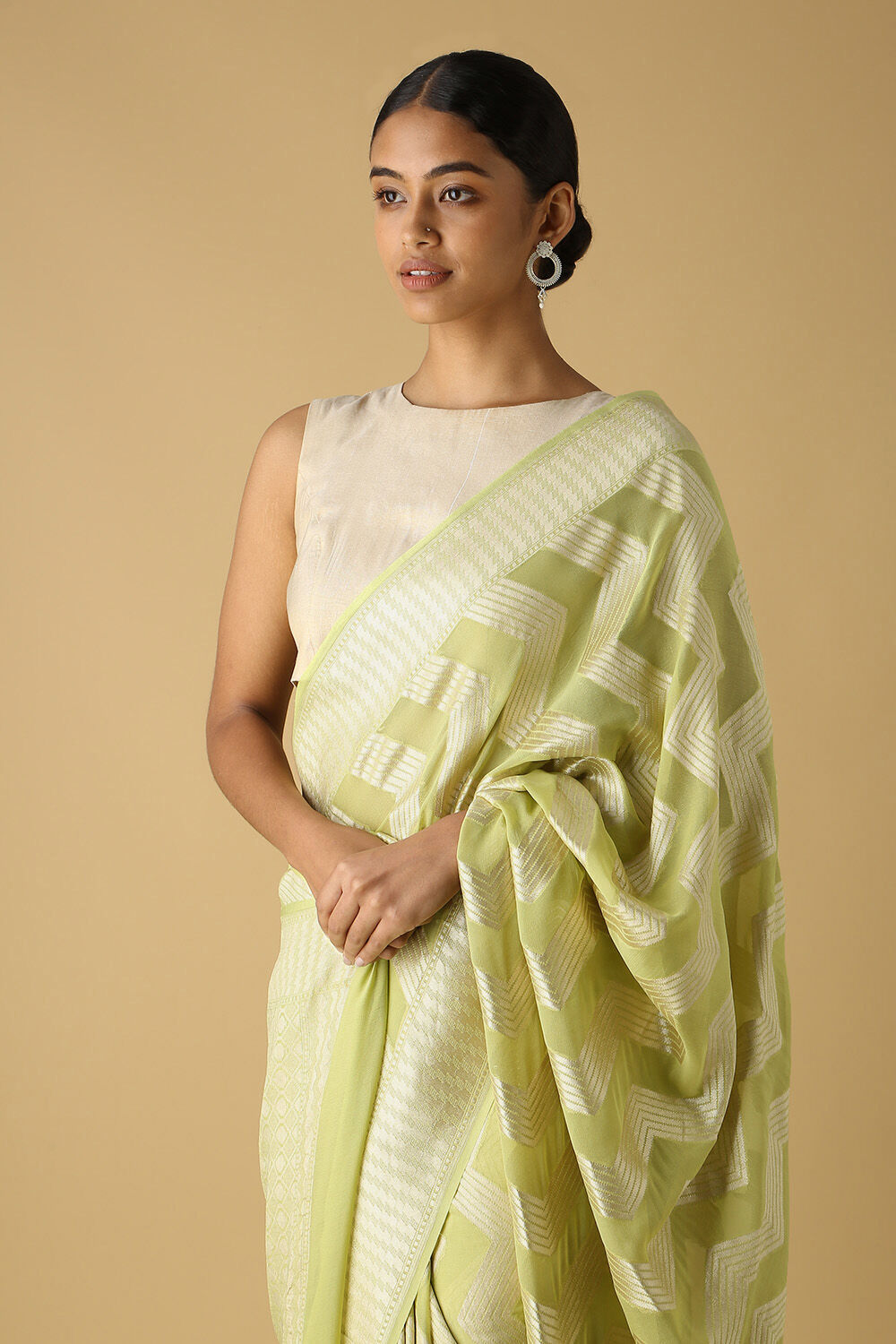 Light Green Georgette Banarasi Saree image number null
