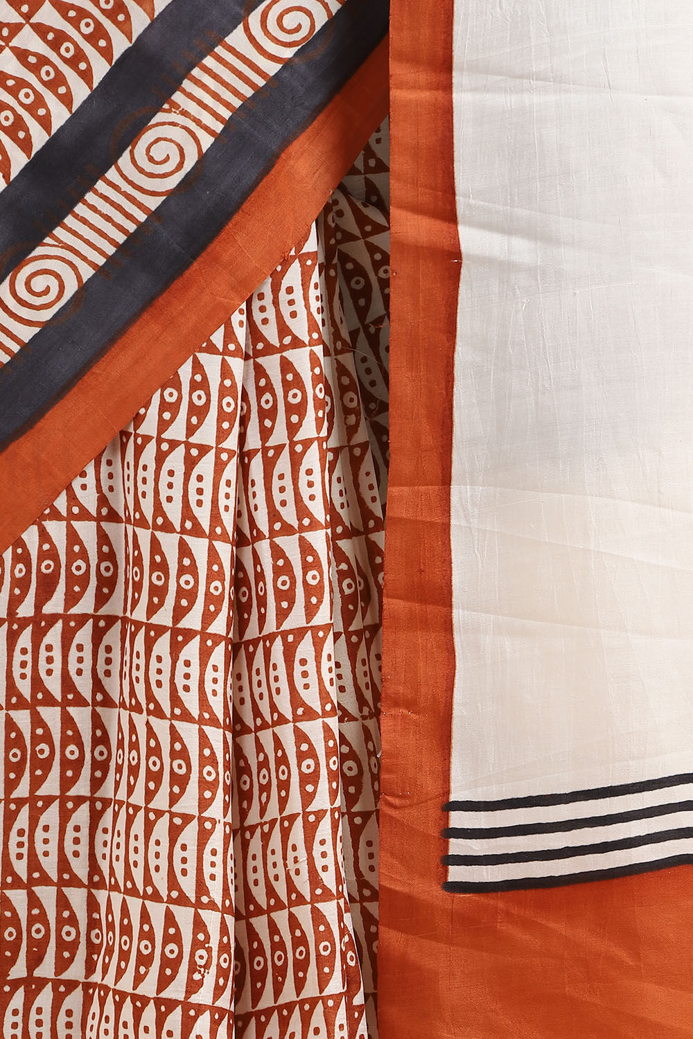 Brown Pure Silk Printed Saree image number null