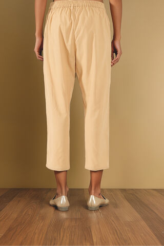 Beige Woven Pure Cotton Trouser thumbnail image number null