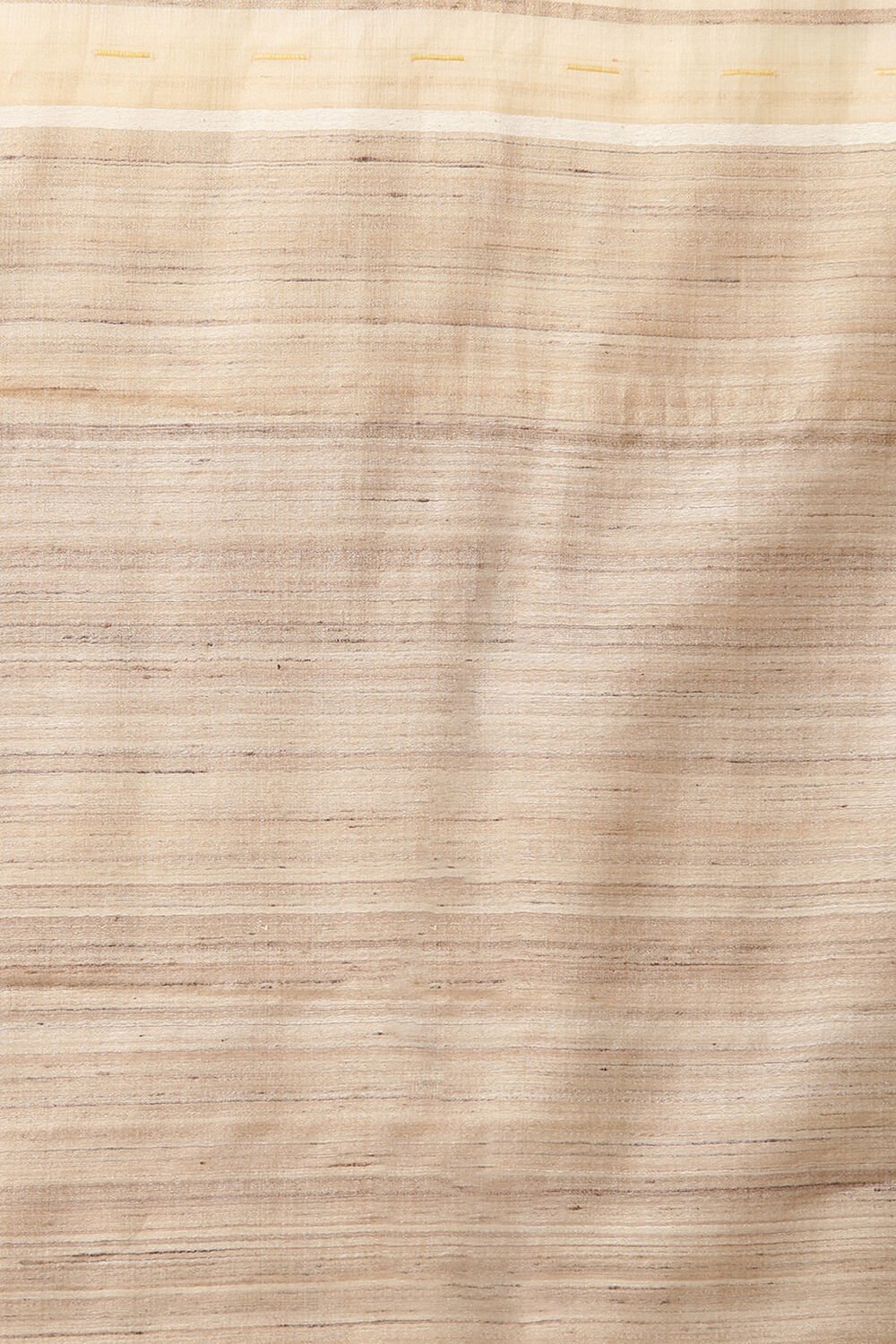 Beige Pure Tussar Silk Woven Saree image number null