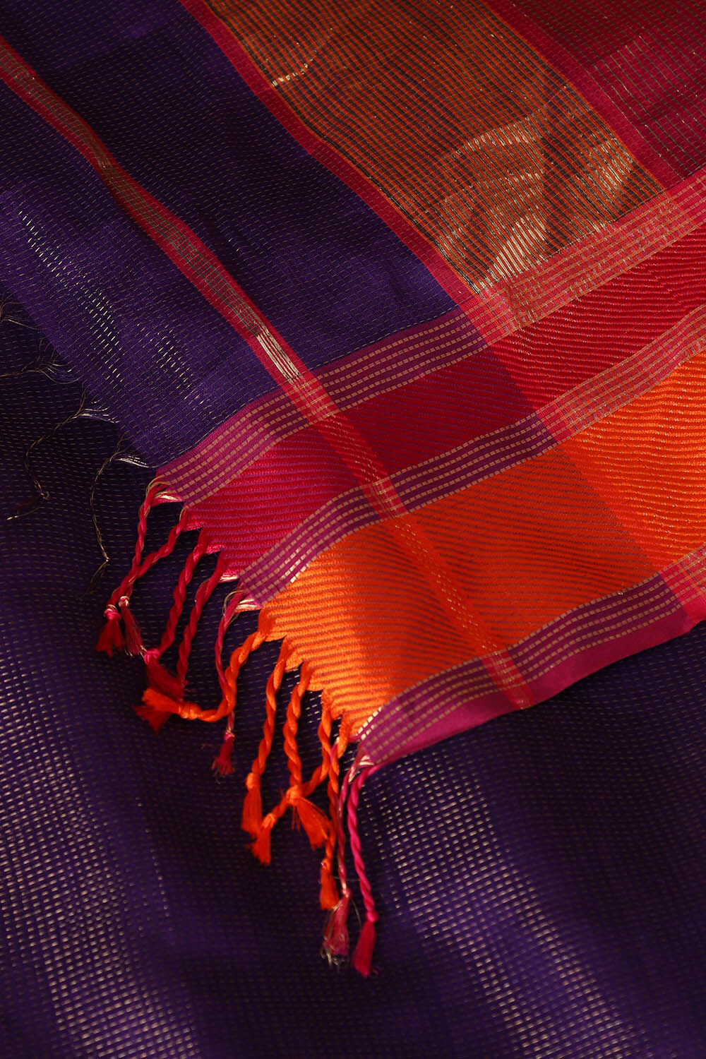 Purple Pure Silk Cotton Maheswari Saree image number null