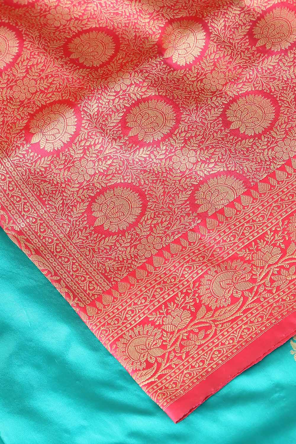 Light Green Pure Silk Banarasi Saree image number null