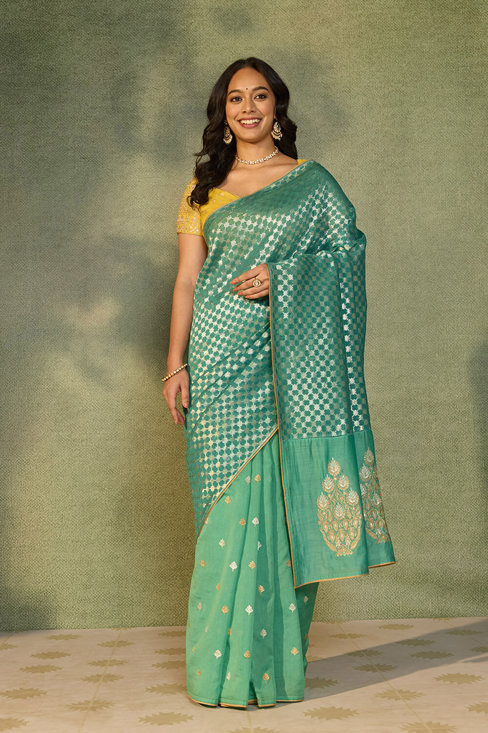 Blue Woven Pure Silk Cotton Saree image number null
