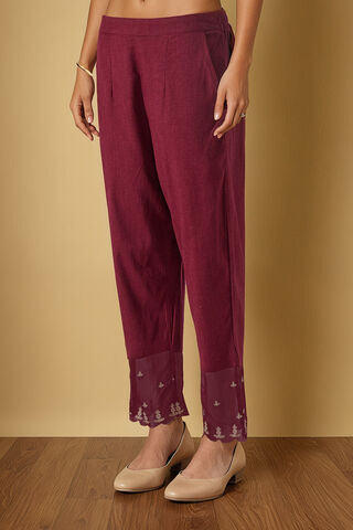 Dark Red Brocade Viscose Kurta Set thumbnail image number null