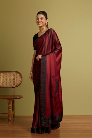 Red Printed Viscose Saree thumbnail image number null