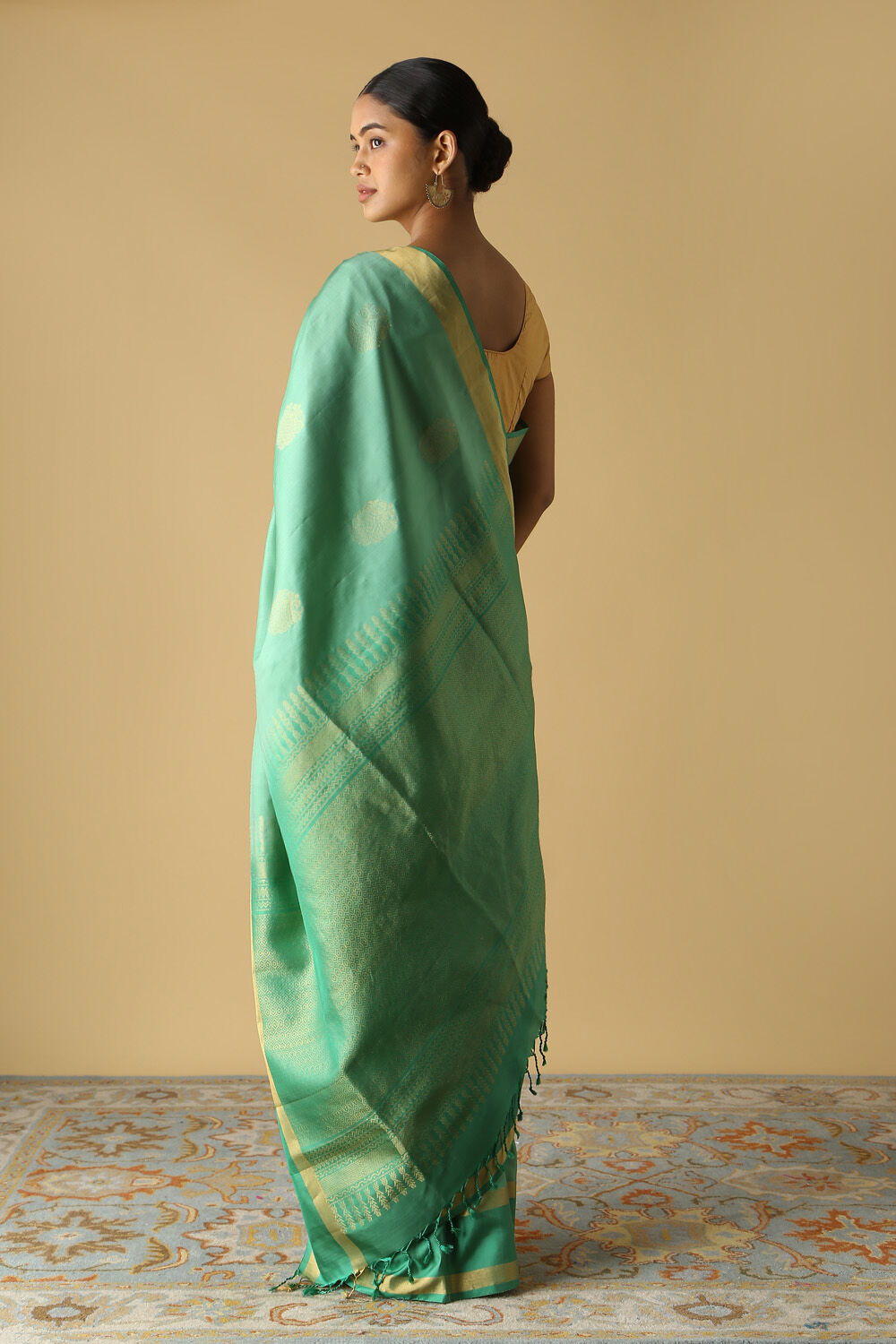Light Green Pure Silk South Saree image number null